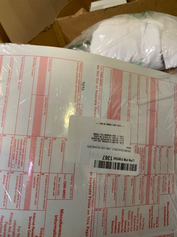 Photo 1 of 1099 MISC Forms 2025, 5 Part Set, Kit for 25 Vendors Complete Laser 1099 Tax Forms in Value Pack 1099 Misc 2025- NO ENVELOPES