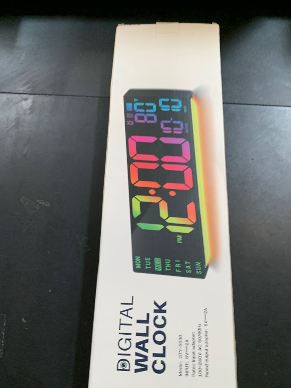 Photo 1 of ANSOPER 16.5" Large Digital Wall Clock with Remote Control, Auto-Dimming LED Display with Date Temp, Big Number Wall Mount Decor Clock for Seniors, Classroom, Dorm, Home, Office, Gym Blue