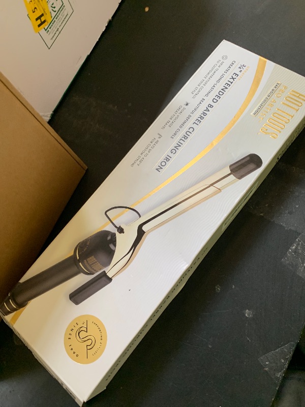 Photo 1 of HOT Tools 24K Gold Professional 3/4" Extended Barrel Curling Iron with Clamp for Defined Curls - 24K Gold Technology for Long-Lasting Results & Longer Barrel for Easy Styling