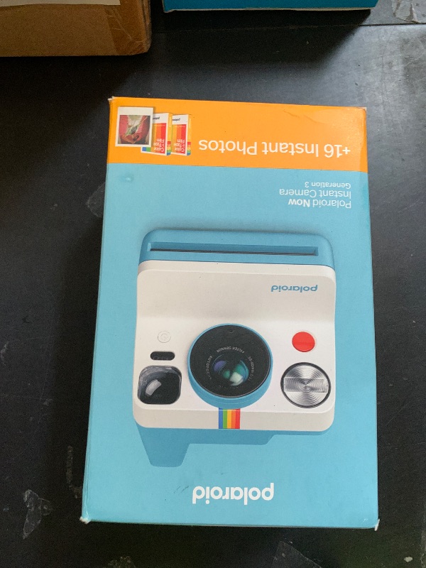Photo 1 of Polaroid Now 3rd Generation I-Type Instant Camera + Film Bundle - Now Arctic Blue Camera + 16 Color Photos (6644)