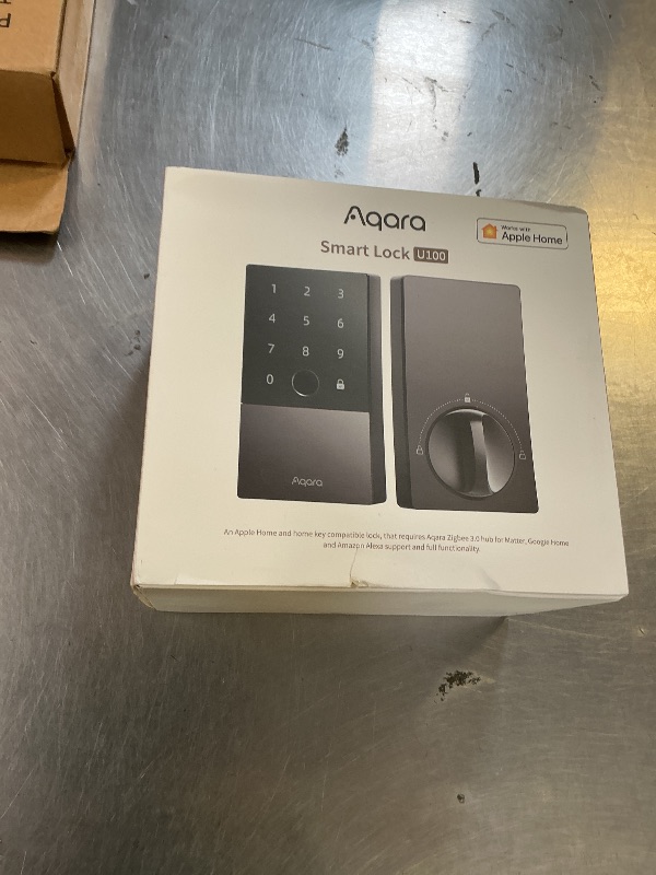 Photo 1 of Aqara Smart Lock U100, Fingerprint Keyless Entry Door Lock with Apple Home Key, Touchscreen Keypad, Bluetooth Electronic Deadbolt, IP65 Weatherproof, Supports Apple HomeKit, Alexa, Google, IFTTT, Gray