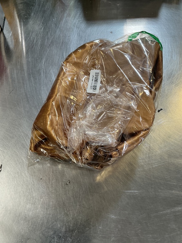 Photo 1 of 10 Pack Satin Table Runner 12 x 108 Inch Long Old Gold Smooth Silk Fabric Table Runner for Birthday Parties Wedding Banquets Decorations.