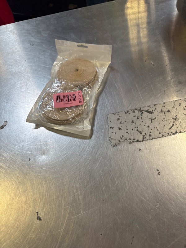 Photo 1 of 1/4 Inch Natural Burlap Ribbon Jute Ribbon, 4 Rolls Brown Fabric Craft Ribbons for Wrapping Wedding Big Bow, Event Party Home Bows Crafts Decoration and DIY Craft