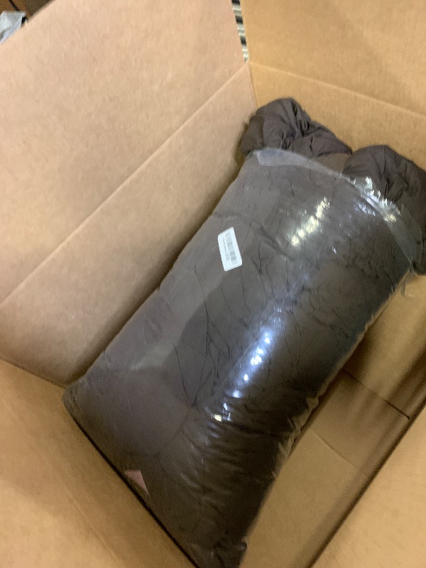 Photo 1 of KAREVER Dark Brown Comforter Set King Size Deep Brown Bedding Set 3 PCs Deep Coffee Color Comforter Set Fluffy Blanket King Size