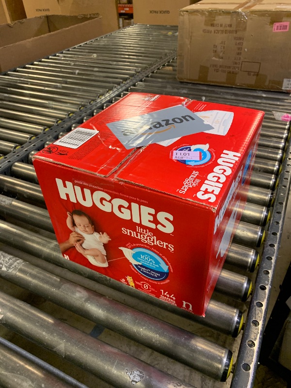 Photo 1 of Huggies Size Newborn Diapers, Little Snugglers Baby Diapers, Size Newborn (up to 10 lbs), 144 Count, Packaging May Vary