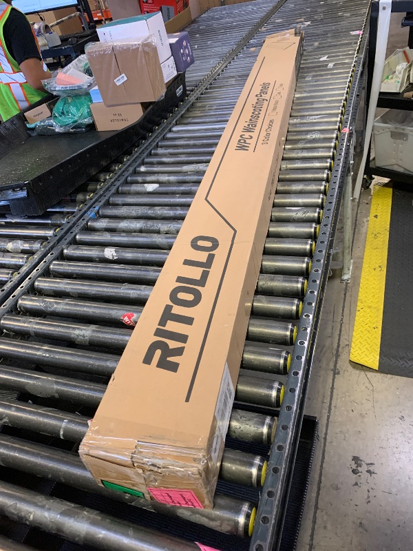 Photo 1 of RITOLLO 10-Pack WPC Slat Wall Panels, 96 x 6 Inches 3D Fluted Wall Panels for Interior Wall Decor, Modern Accent Wood Wall Paneling for Living Room, TV Background, Office, Bedroom(Teak)