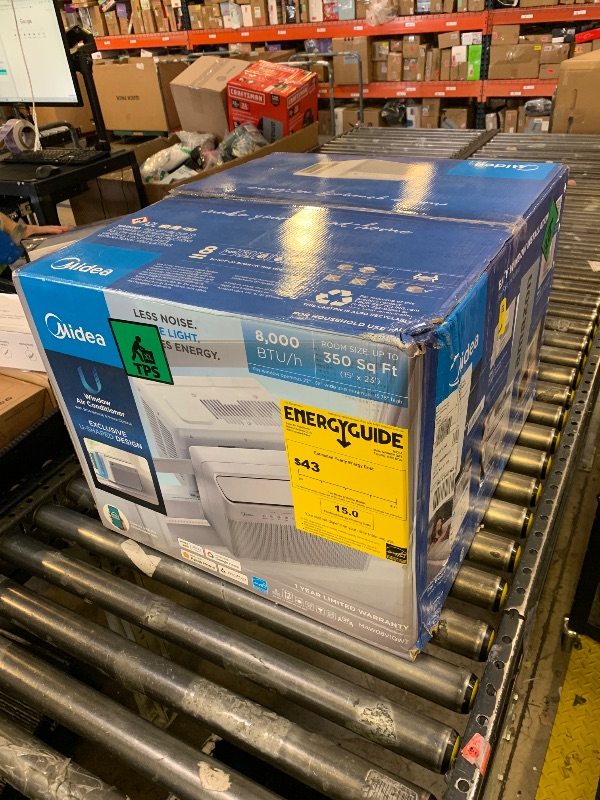 Photo 1 of Midea 8,000 BTU U Shaped Smart Inverter Window Air Conditioner - Cools 350 Sq Ft, Ultra Quiet with Open Window Flexibility - Alexa/Google Assistant Compatible - 37% Energy Savings, Remote (Updated)