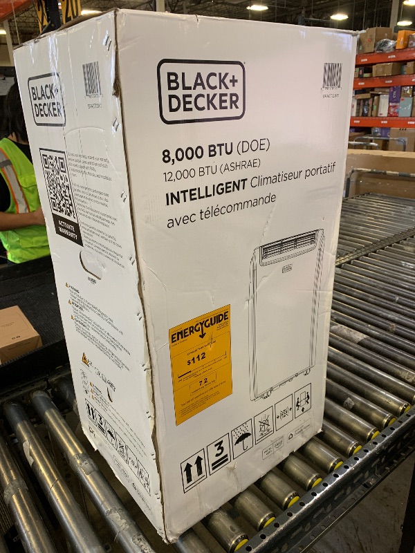 Photo 1 of BLACK+DECKER Smart Portable Air Conditioner, 12,000 BTU for Rooms up to 550 Sq. Ft., Smart Portable AC with Follow Me Remote and Window Kit, BPACT12WT, White