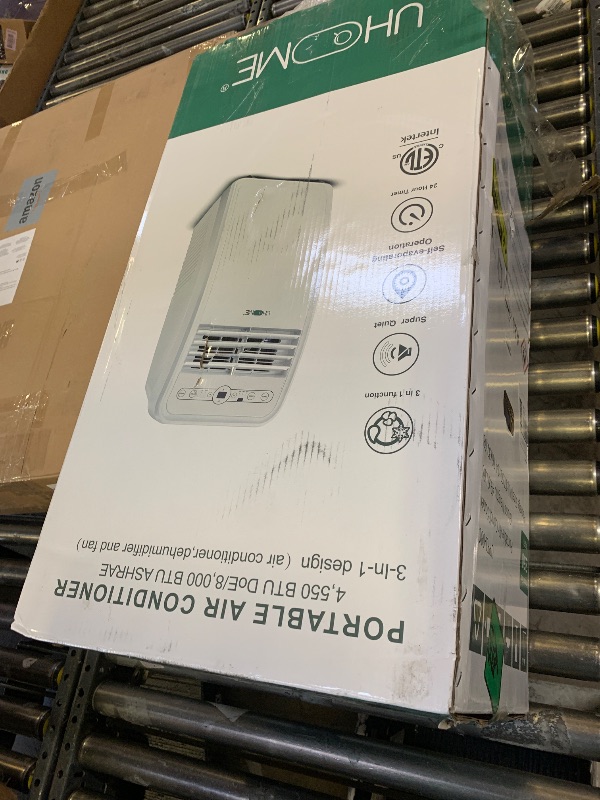 Photo 1 of Uhome Portable Air Conditioner, 8000 BTU Compact AC Unit with Cooling, Dehumidifier, Fan, Remote Control and Window Mount Kit Included, White