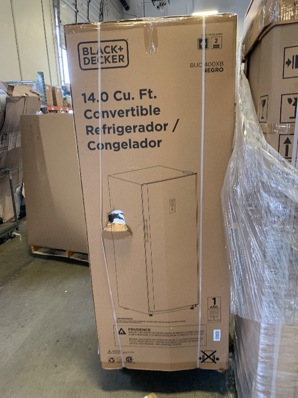 Photo 1 of BLACK+DECKER 14 Cu. Ft. Convertible Freezer Refrigerator, Upright Freezer with Glass Shelves, ENERGY STAR rated, Frost Free, BUC1400XB, Black