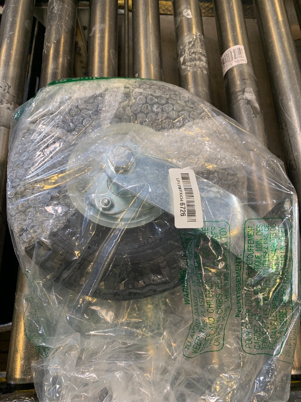 Photo 1 of (1 Pack) RRQ 10 Inch Caster Wheels, Pneumatic Swivel Caster Wheels with Zinc Top Plate 360 Degree Rotation for Cart, Dolly, Trolley, Workbench and Wagon, Black Rubber Wheels, 600 Lbs Total Capacity