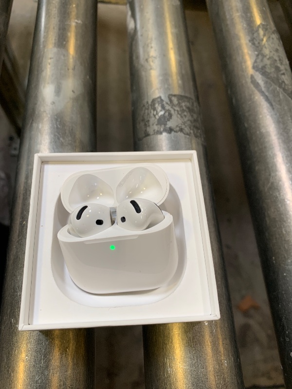 Photo 1 of Apple AirPods 4 Wireless Earbuds, Bluetooth Headphones, Personalized Spatial Audio, Sweat and Water Resistant, USB-C Charging Case, H2 Chip, Up to 30 Hours of Battery Life, Effortless Setup for iPhone