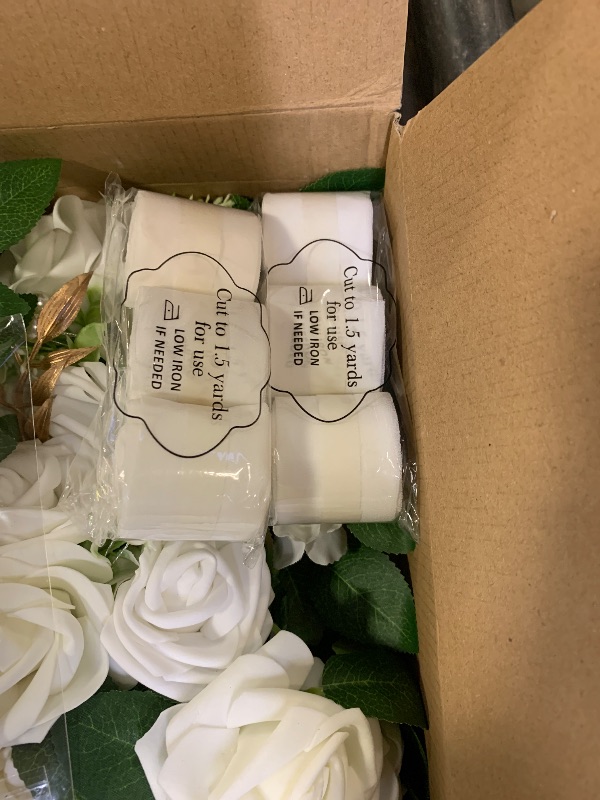 Photo 1 of DreamBuilt 10 Wedding Aisle Decorations for Wedding Ceremony White Wedding Chair Decorations Flowers for Wedding Aisle Decor Church Pew Decorations