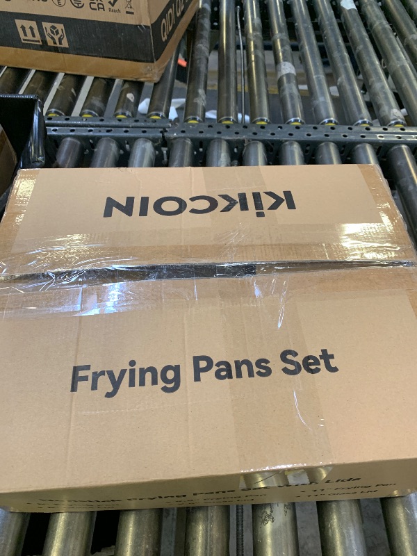 Photo 1 of Kikcoin Non Stick Frying Pans with Lid, 3 Pack Ceramic Frying Pan for Cooking, 8+9.5+11 Inch Omelette Pans Set with Stay Cool Handle, Induction Ready, Free of PFAS PFOA PTFE, Oven/Dishwasher Safe