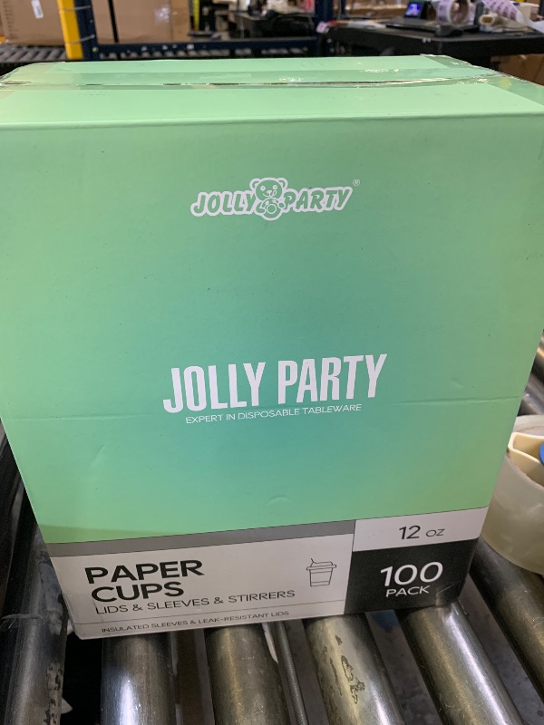 Photo 1 of [100 Pack] 12 oz Paper Coffee Cups, Disposable Paper Coffee Cup with Lids, Sleeves, and Stirrers, Hot/Cold Beverage Drinking Cup for Water, Juice or Tea, Suitable for Home, Shops and Cafes