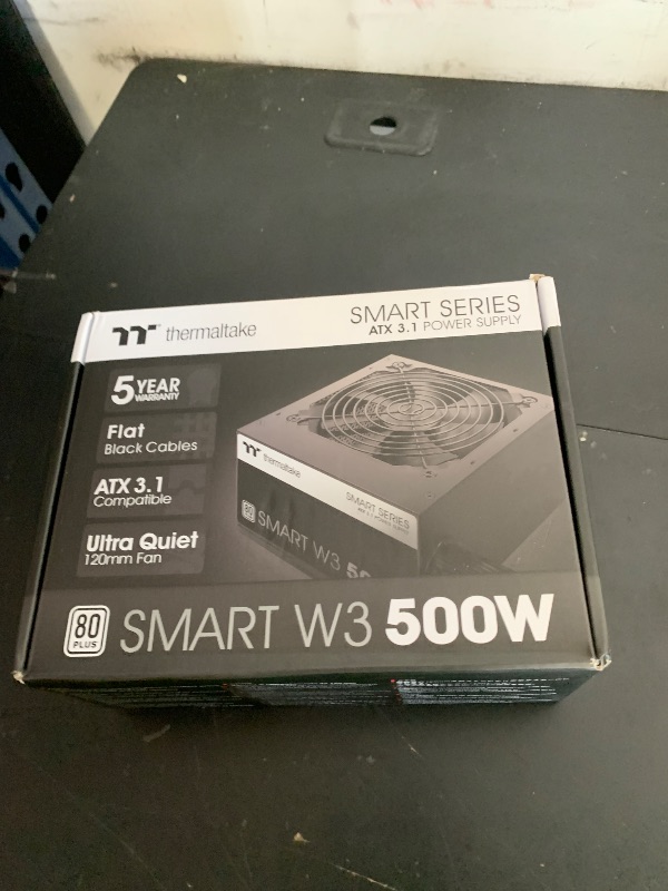 Photo 1 of Smart W3 Series 80Plus Certified 500W Power Supply; ATX v3.1 Spec; 120mm FDB Fan; 5 Year Warranty; PS-SPW-0500NNFAWU-1