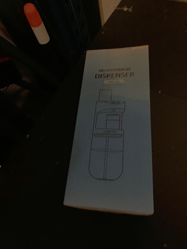 Photo 1 of ZOFGENOW Automatic Mouthwash Dispenser for Bathroom,Bathroom Accessories 19.4 Fl Oz Dispensers with Magnetic Cups,Wall Mounted Dispenser,Suitable for All Age Groups,White