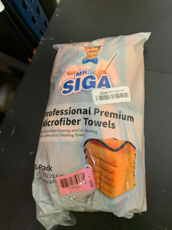 Photo 1 of MR.SIGA Professional Premium Microfiber Towels for Cars, Dual-Sided Car Washing and Detailing Towels, Gold, 15.7 x 23.6 inch, 6 Pack