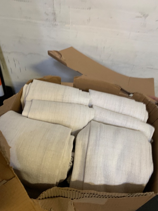 View 3 of MIULEE Pinch Pleated Thick Linen Curtains 90 Inch 4 Panels Set Back Tab Memory Trained Pinch Pleat Semi Sheer Light Filtering Curtains Let Light in Window Drapes for Living Room Bedroom Beige White
