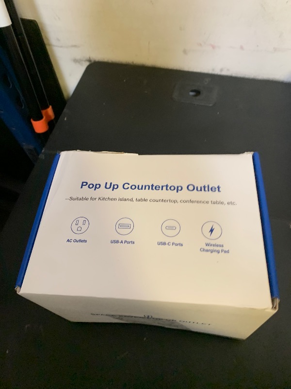 Photo 1 of Pop Up Outlet for Countertop, 15W Wireless Charger PD 45W, 2 USB-A & 2 USB-C & 8AC Outlets 15A Tamper Resistant, 4-inch Island Kitchen Pop Out