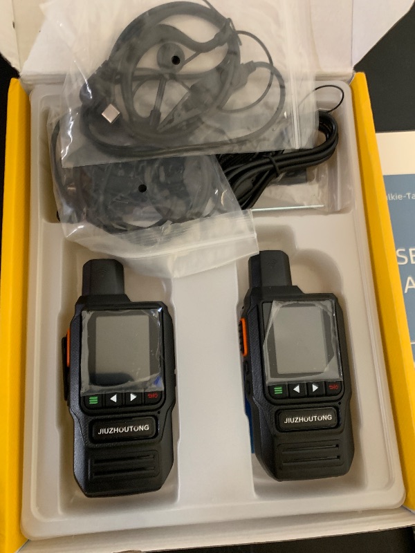 Photo 1 of JIUZHOUTONG Nationwide Lifetime Free 4G Walkie Talkie Long Range Handheld Unlimited Range Two-Way Radio and 4000mAh Type-C Battery with SIM Card (2 Pack)