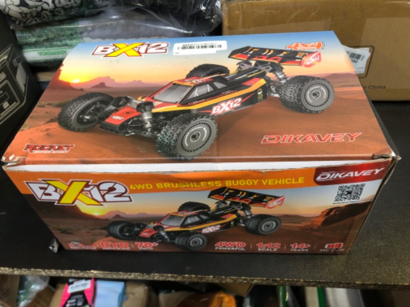 Photo 1 of 1/12 Brushless RC Cars for Adults,Remote Control Car for Fast Max 42 MPH 4X4 High Speed Racing RC Buggy with 3S 2200 mAh Battery,Fast Off-Road RC Truck, Suitable as Giftfor Beginner-blue yellow
