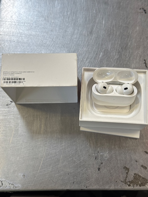 Photo 1 of Apple AirPods Pro 3 Wireless Earbuds, Active Noise Cancellation, Live Translation, Heart Rate Sensing, Hearing Aid Feature, Bluetooth Headphones, Spatial Audio, High-Fidelity Sound, USB-C Charging