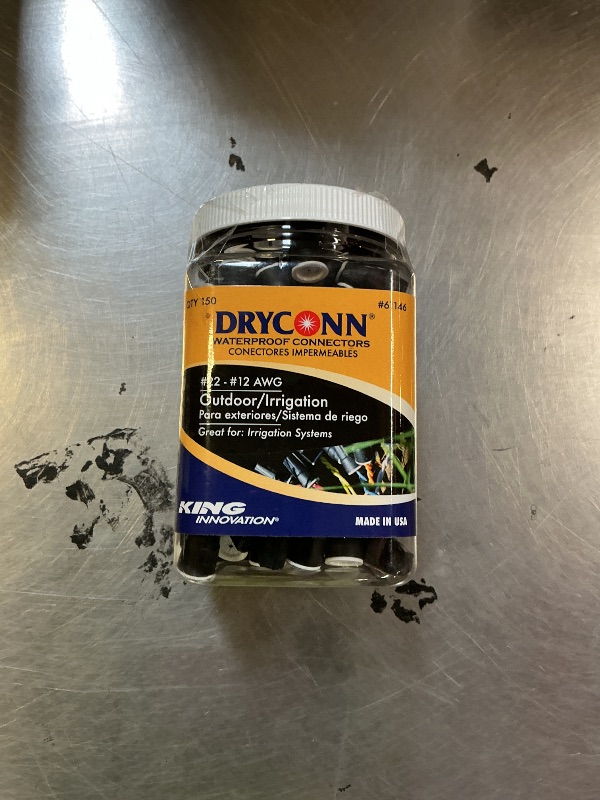 Photo 1 of King Innovation 61146 2 Pack DryConn Outdoor Irrigation Wire Connector Canister of 150, Black/White
