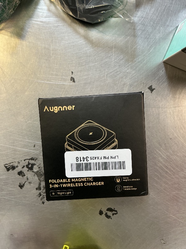 Photo 1 of ?2026 Upgraded?Wireless Charger 3 in 1, Foldable Wireless Charging Station with Night Light for Apple MagSafe Charger, Travel Magnetic Charger Stand, Nightstand Fast 15W Charging Station (20W Adapter)