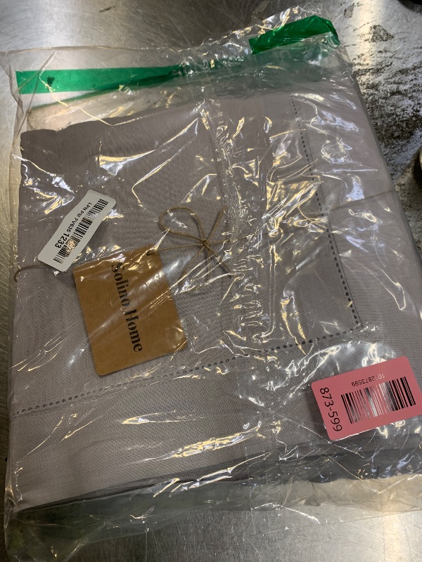 Photo 1 of Solino Home Soft Grey Linen Tablecloth 60 x 120 Inch - 100% Pure Linen Hemstitch Table Cloth for Rectangle Tables - Classic Hemstitch, Machine Washable Tablecloth for Spring, Summer