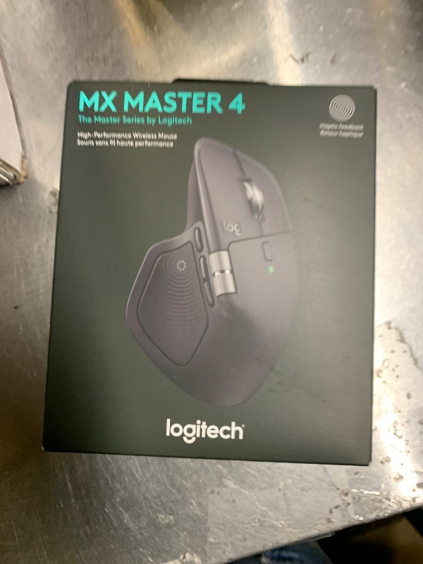 Photo 1 of Logitech MX Master 4, Ergonomic Wireless Mouse with Advanced Performance Haptic Feedback, Ultra-Fast Scrolling, USB-C Charging, Bluetooth, Windows, MacOS - Graphite