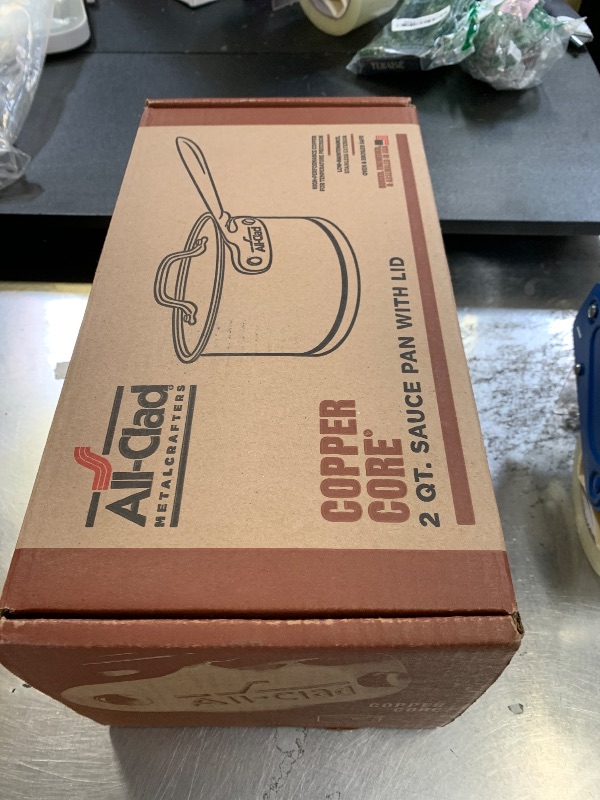 Photo 1 of All-Clad Copper Core 5-Ply Stainless Steel Sauce Pan 2 Quart Induction Oven Broiler Safe 600F Pots and Pans, Cookware Silver