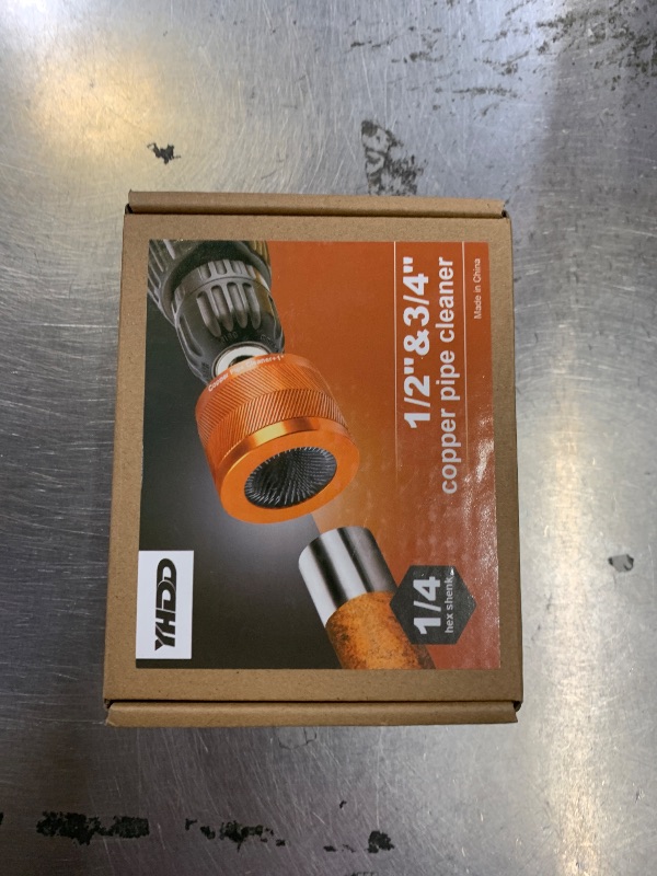 Photo 1 of 1/2" & 3/4" Metal Copper Pipe Cleaner Set with 1/4 Hex Shank, Replaceable Brush, Each Set Additional 3Pcs Replaceable Blades for Cleaning Rust, Stains, Paint on Copper Pipes and Various Metal Pipes