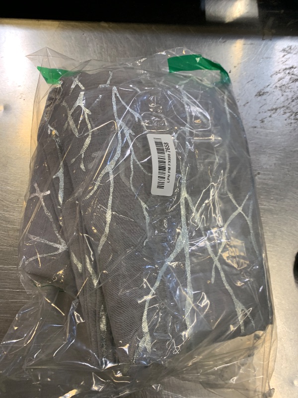 Photo 1 of FINECITY Tree Branch Silver Sheer Curtains for Living Room - Metallic Silver Tree Pattern Grey Curtains 84 Inch Length for Bedroom Rod Pocket Sheer Tree Curtains, 52 x 84 Inch, 2 Panels, Grey