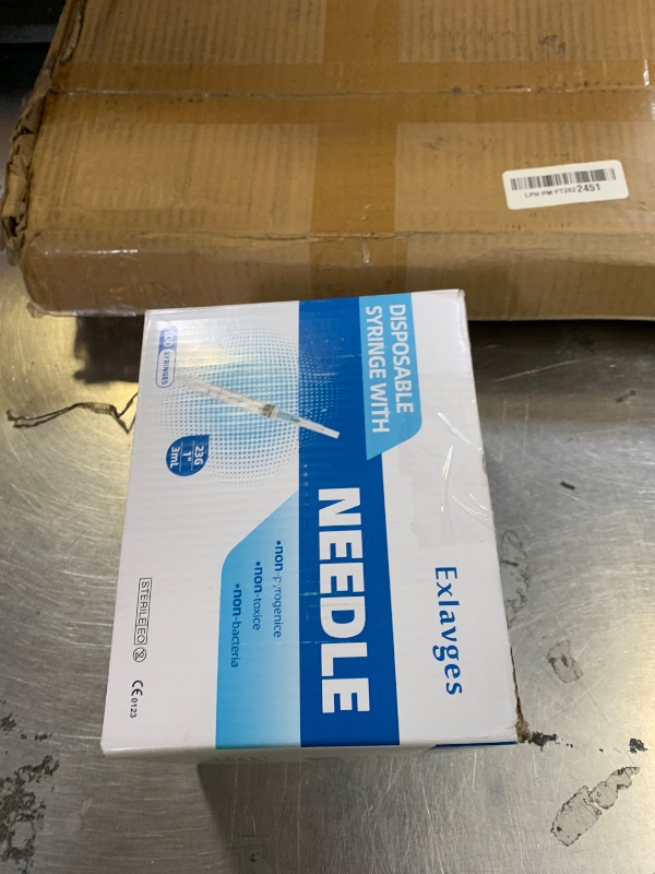 Photo 1 of 100 Pack Disposable 3ml/cc Lab Syringes with 23Ga 1 Inch Needle Luer Lock, Individually Sealed Packed