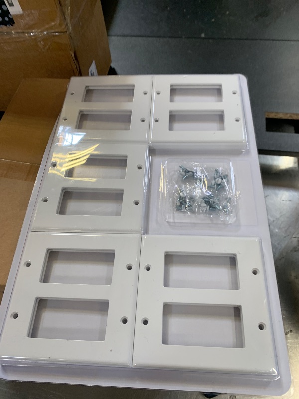 Photo 1 of [10 Pack] BESTTEN Decorator Wall Plate, 2 Gang Standard Size Outlet Cover for GFCI and USB Receptacles, H4.53” x W4.57”, Unbreakable Polycarbonate Material, UL Listed, White