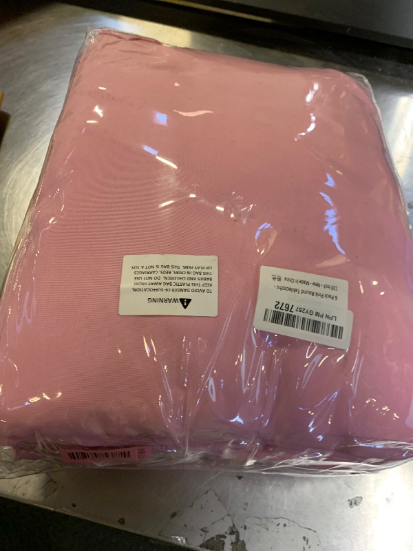 Photo 1 of BRILLMAX 6 Pack Pink Round Tablecloths 120 Inch for 60” Tables - 150 GSM Polyester Fabric, Floor Length Drop, Water, Stain & Wrinkle Resistant Cloth Cover for Wedding Reception Banquet Dining