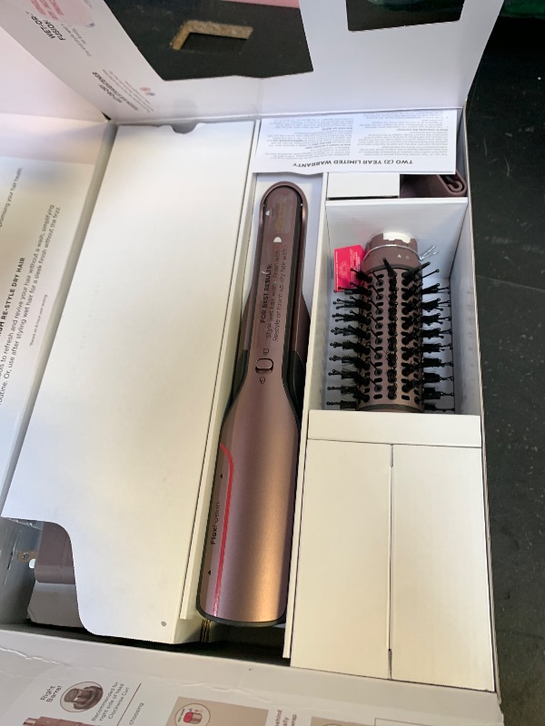 Photo 1 of Shark FlexFusion Hair Straightener & Powerful Hair Dryer with Fusion Hair Brush, Ceramic Air Styler with Auto-Wrap Curlers & Concentrator, Ceramic Plates, Cosmic Blush HD641S