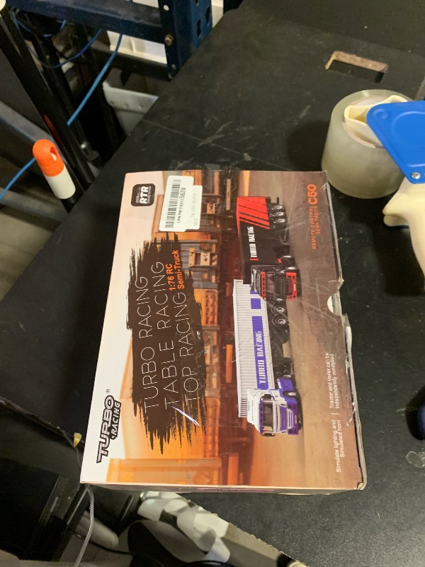 Photo 1 of FLYCOLOR Turbo Racing 1:76 C50 RTR Tractor Remote Control Truck Four-Wheel Drive Simulated Headlights 10CH Minicar Model(Black-Red)