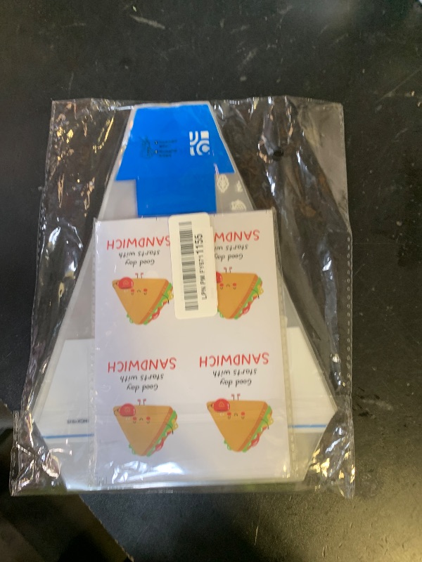 Photo 1 of 100Pcs Plastic Sandwich Wrapping Paper Clear Sandwich Container Bags Easy Tear Disposable Triangle Bread Wrappers