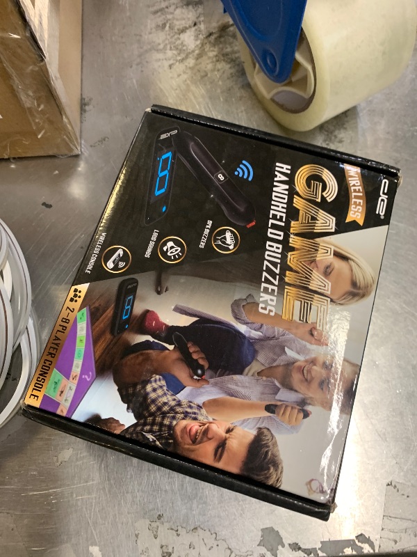 Photo 1 of Digital Energy Wireless Handheld Game Buzzer System - Console Displays First Buzz-in - Great for Jeopardy, Family Feud, Trivia and Buzz Games - 8 Joystick Buzzers