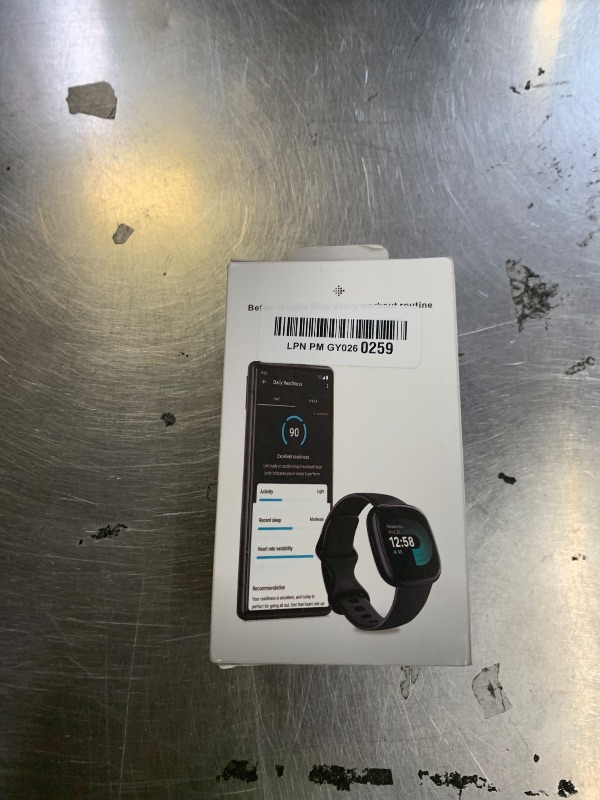 Photo 1 of Fitbit Versa 4 Fitness Smartwatch with Daily Readiness, GPS, 24/7 Heart Rate, 40+ Exercise Modes, Sleep Tracking and more, Black/Graphite, One Size (S & L Bands Included)