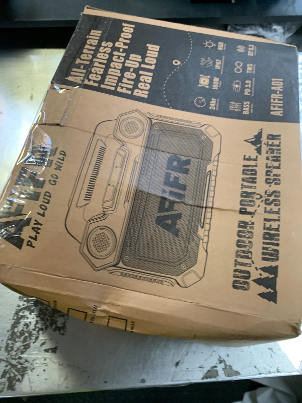 Photo 1 of AFIFR Outdoor Bluetooth Speaker, 160W Loud Bass! Rugged, IP67 Waterproof, 24H Playtime with Lights, Wireless TWS Pairing Portable Speakers for Party, Outsides, Travel, Beach, Garage (Black)