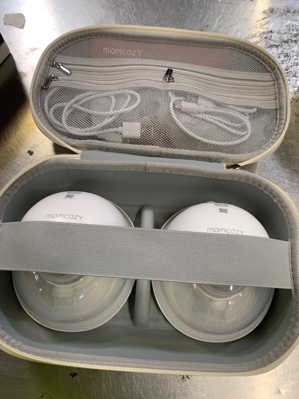 Photo 1 of Momcozy M5 Smart APP Controlled Wearable Breast Pump, Hands-Free Wireless Electric Pump, 3 Modes 9 Suction Levels, BPA-Free, Portable Lightweight, 24mm Flange, 2-Pack Quill Gray