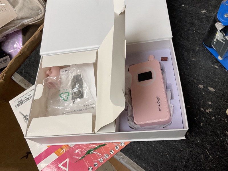 Photo 1 of M Mase- Professional Nail Drill Machine - Coreless 2-in-1 Nail File - Electric, Cordless, 35000 RPM, HD Display - Electric Nail Drill for Professional & Home Use (Pink Gold)