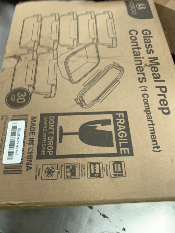 Photo 1 of [8-Pack,30 oz]Glass Meal Prep Containers,Glass Food Storage Containers,Airtight lunch Containers with Lids, Microwave, Oven, Freezer and Dishwasher