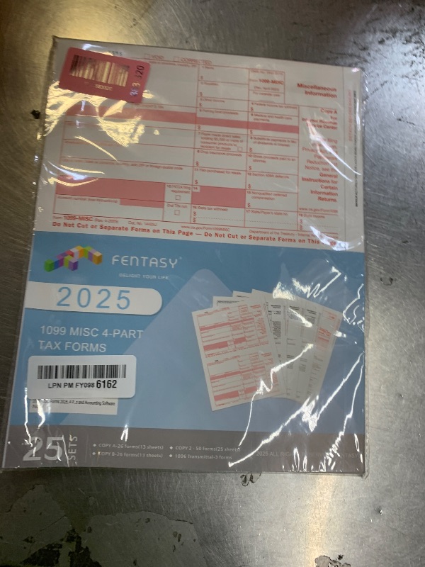 Photo 1 of 1099 MISC Forms 2025, 4 Part Tax Forms Kit, 25 Vendor Kit of Laser Forms Designed for QuickBooks and Accounting Software