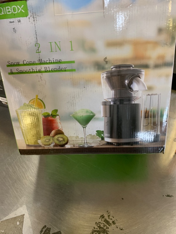 Photo 1 of QIBOX Snow Cone Machine & Smoothie Blender 2 in 1, 700W Powerful Shaved Ice Machine Slushine Machine, Healthy Frozen Drink Maker with Stainless Steel Blade & Smoothie Recipe, for Home Kitchen Party