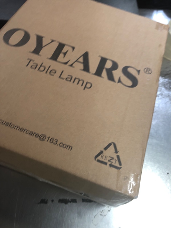 Photo 1 of OYEARS 22'' Farmhouse Table Lamp for Living Room, Bedside Lamp with 2 USB Ports for Bedroom, Rustic Nightstand Lamp with Linen Lampshade for Office Hallway Home Decor, Distressed Grey (Bulb Included)