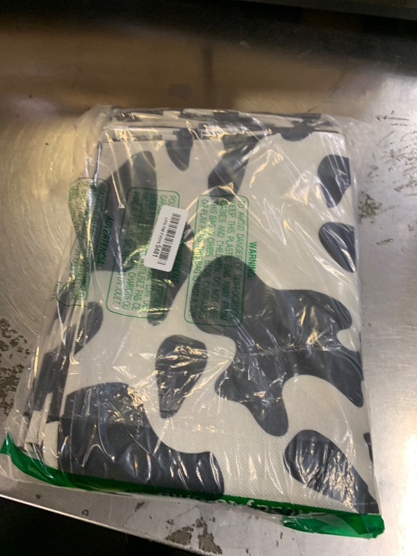 Photo 1 of 10 Pcs Linen Cow Print Table Runner Black and White Farm Cow Print Tablecloth Western Barnyard Cowboy Themed Table Cloths for Birthday Party Decorations Home Kitchen Table Supplies ( 13 x 72 in)